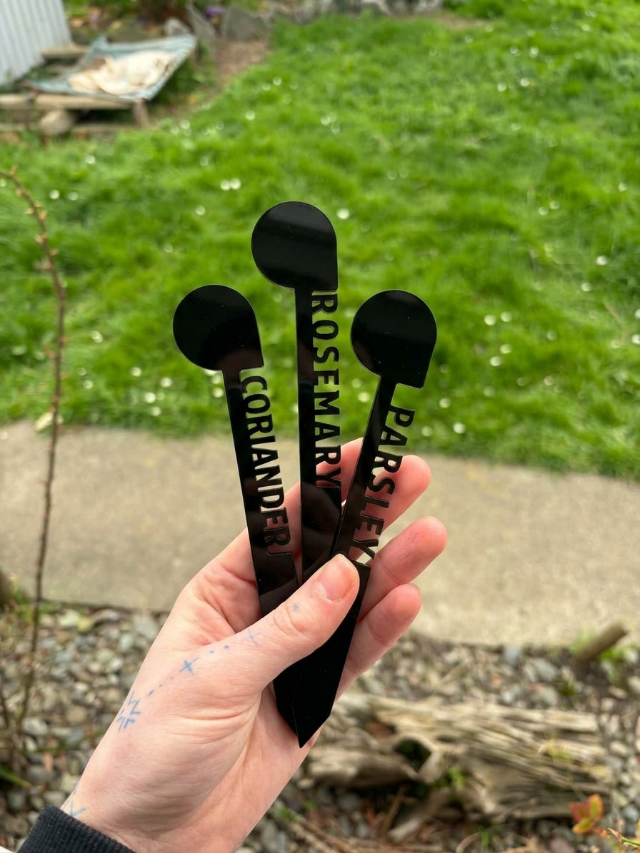 Acrylic Koru Herb Garden Stakes (Set of 10)