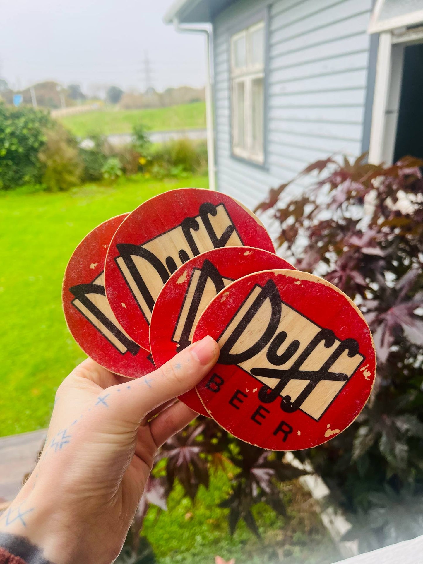 Rustic Image Transfer on Coasters (Set of 4)