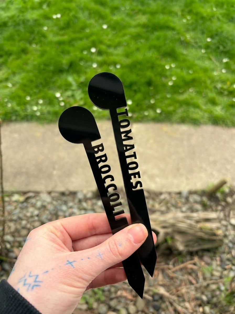 Acrylic Koru Vegetable Garden Stakes (Set of 10)