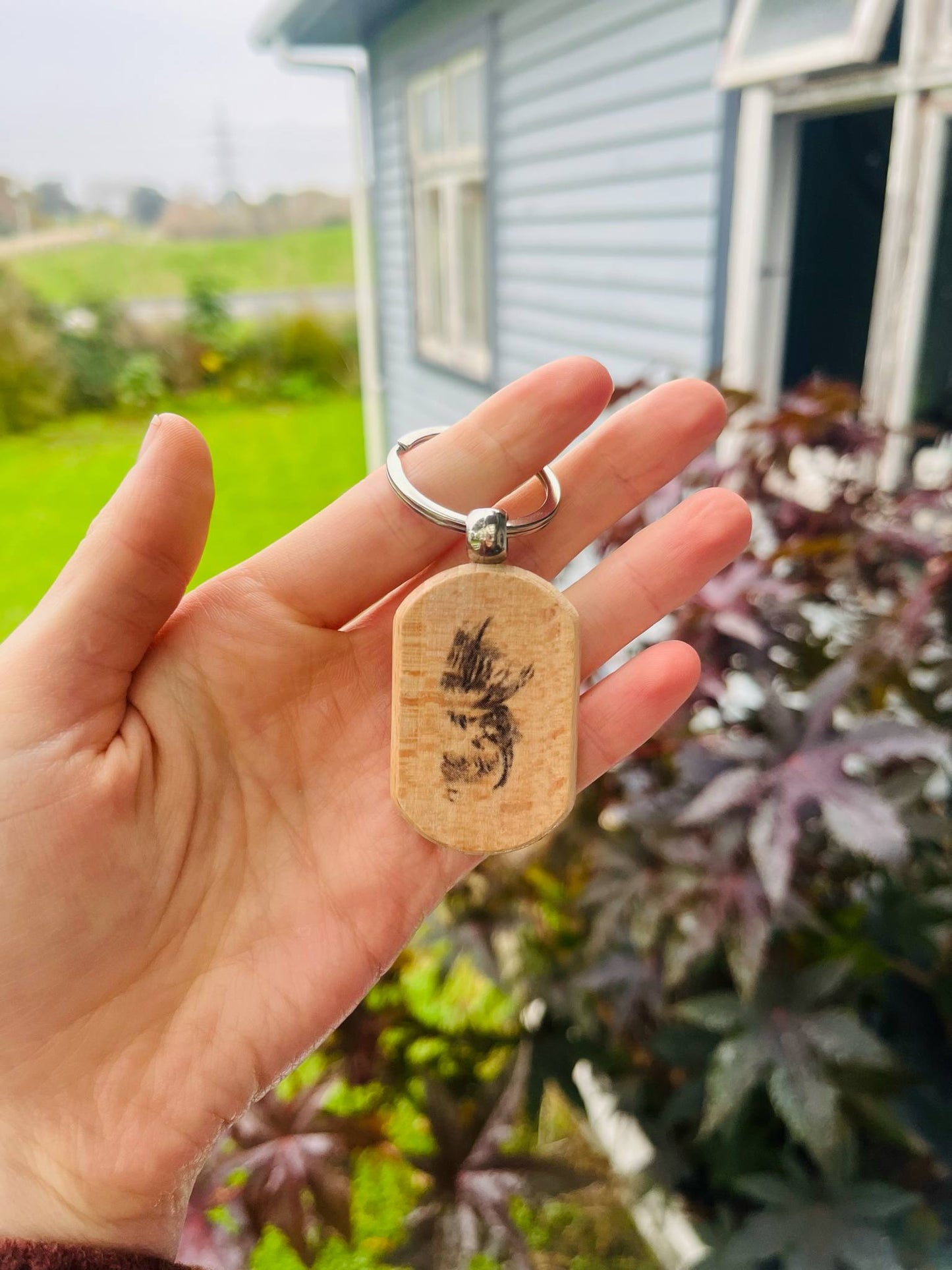 Rustic Image Transfer on Keychain (Natural Colour)