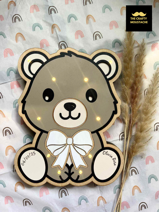 The Everglow Bear (Night Light) - Custom Engraved Paw Prints