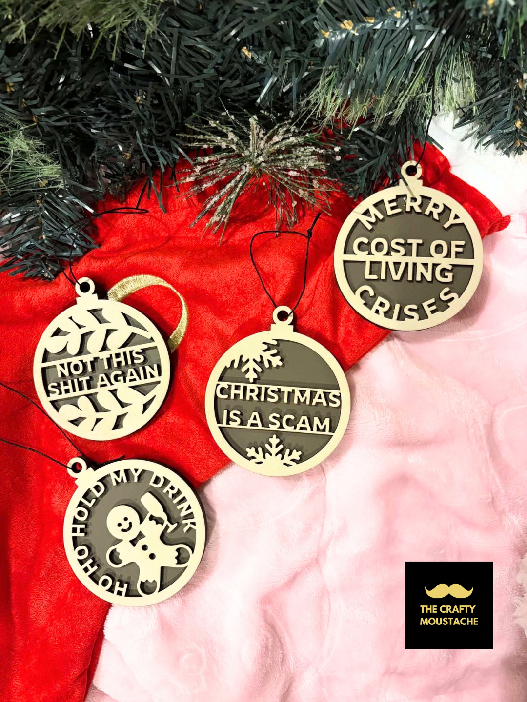 Anti Christmas Bauble Set