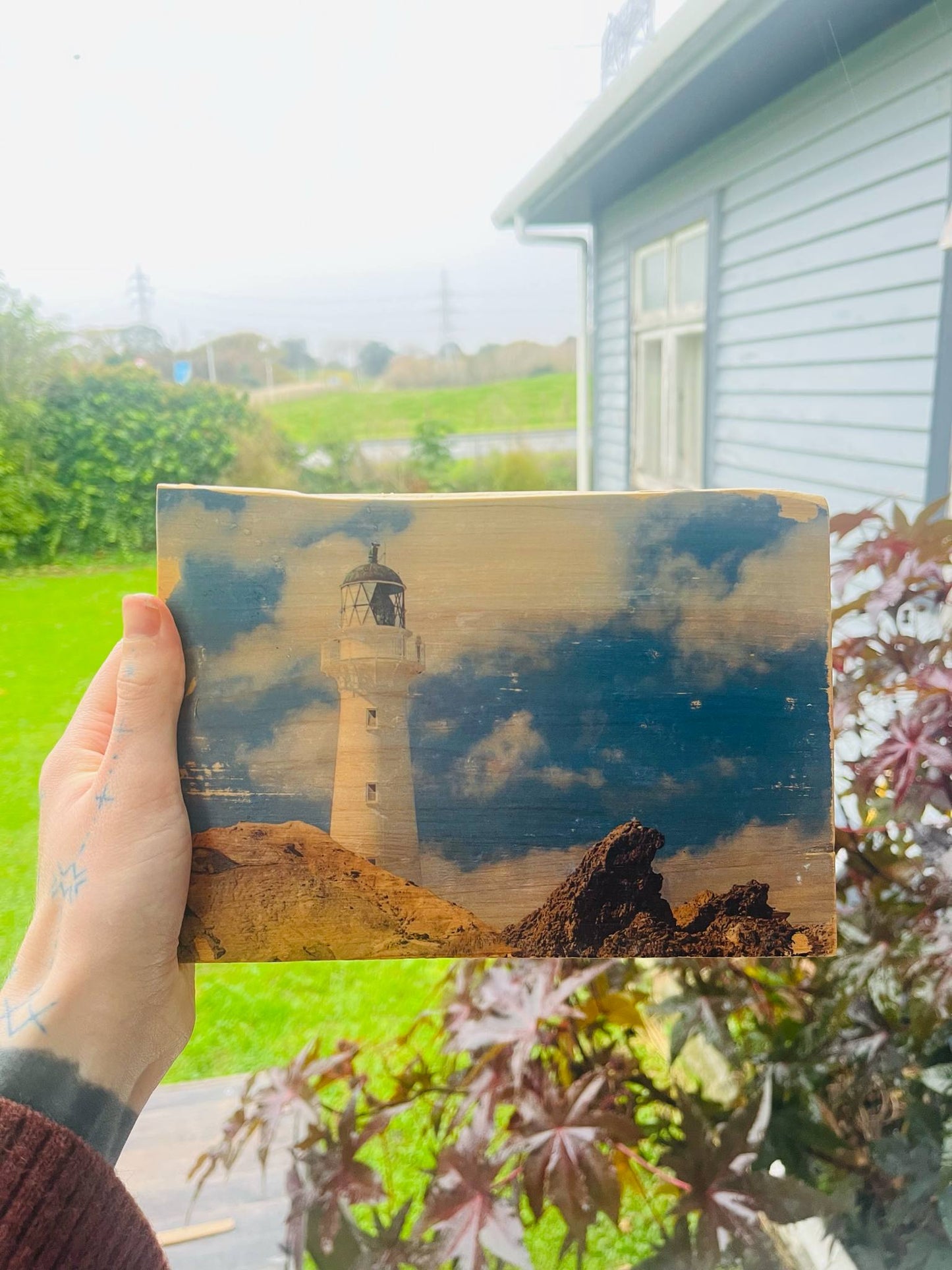 Rustic Image Transfer on Wood – Small (A5 'Mac Art')